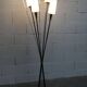 Floor lamp by René Mathieu for Maison Lunel 1950, brass and opaline.