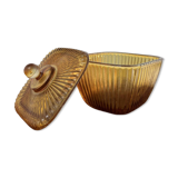 Amber glass bonbonnière