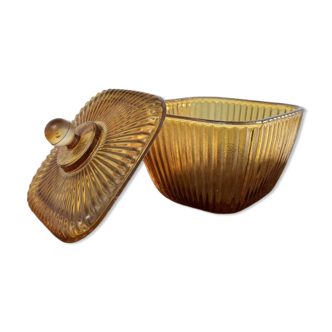 Amber glass bonbonnière