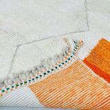 Tapis en laine pure fait main traditionnelle motifs colorés 140 x 260 cm