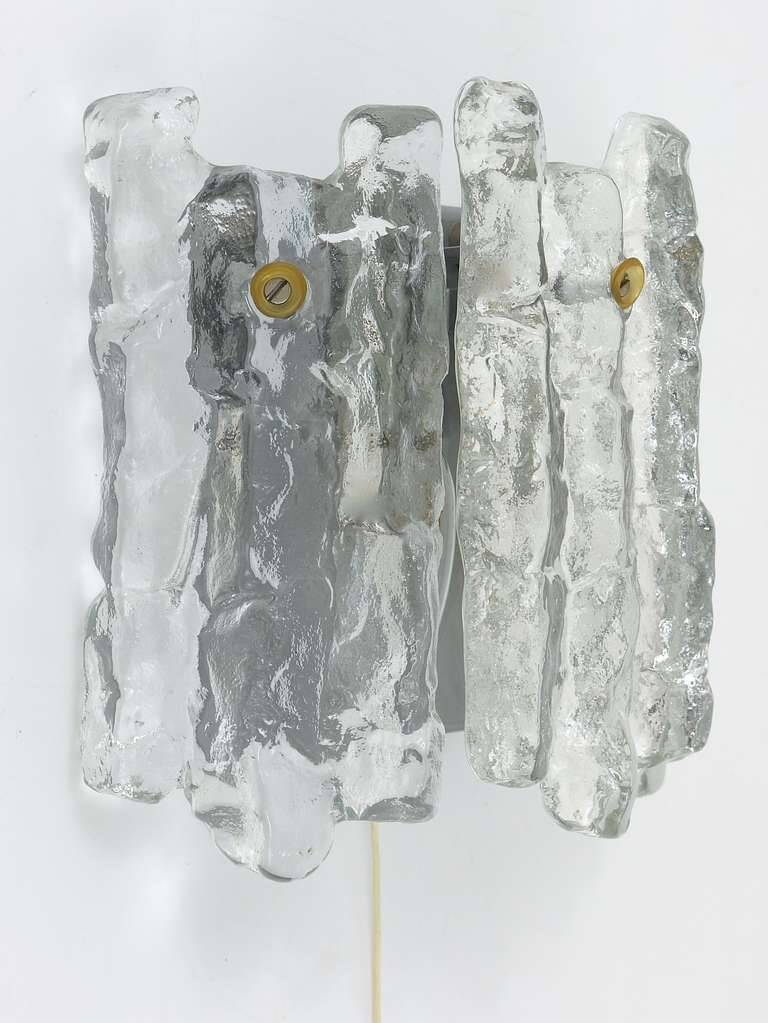 Frosted glass wall light mid-century by J.T. Kalmar Soria, Austria, 1970s