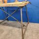 Vintage workbench circa 1930, folding metal leg.