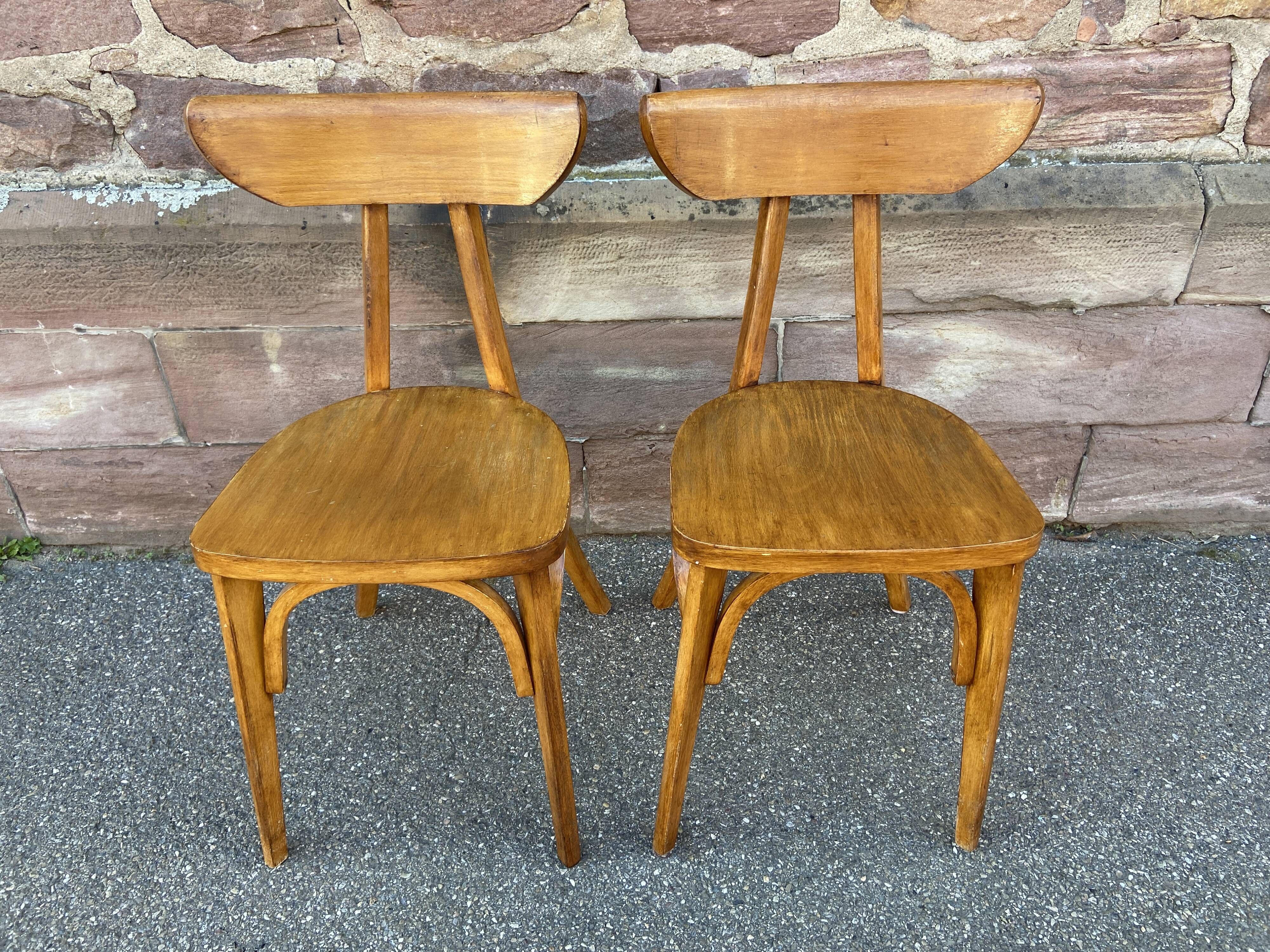 Pair of chairs bistrot banana model 1950s