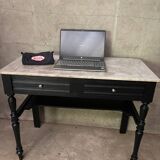 coiffeuse ancienne en marbre ou bureau noir