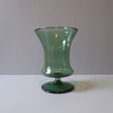 Green blown glass vase