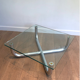 Chrome coffee table with a glass top
