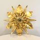 Masca style gold leaf metal flower wall light, 1970-1980