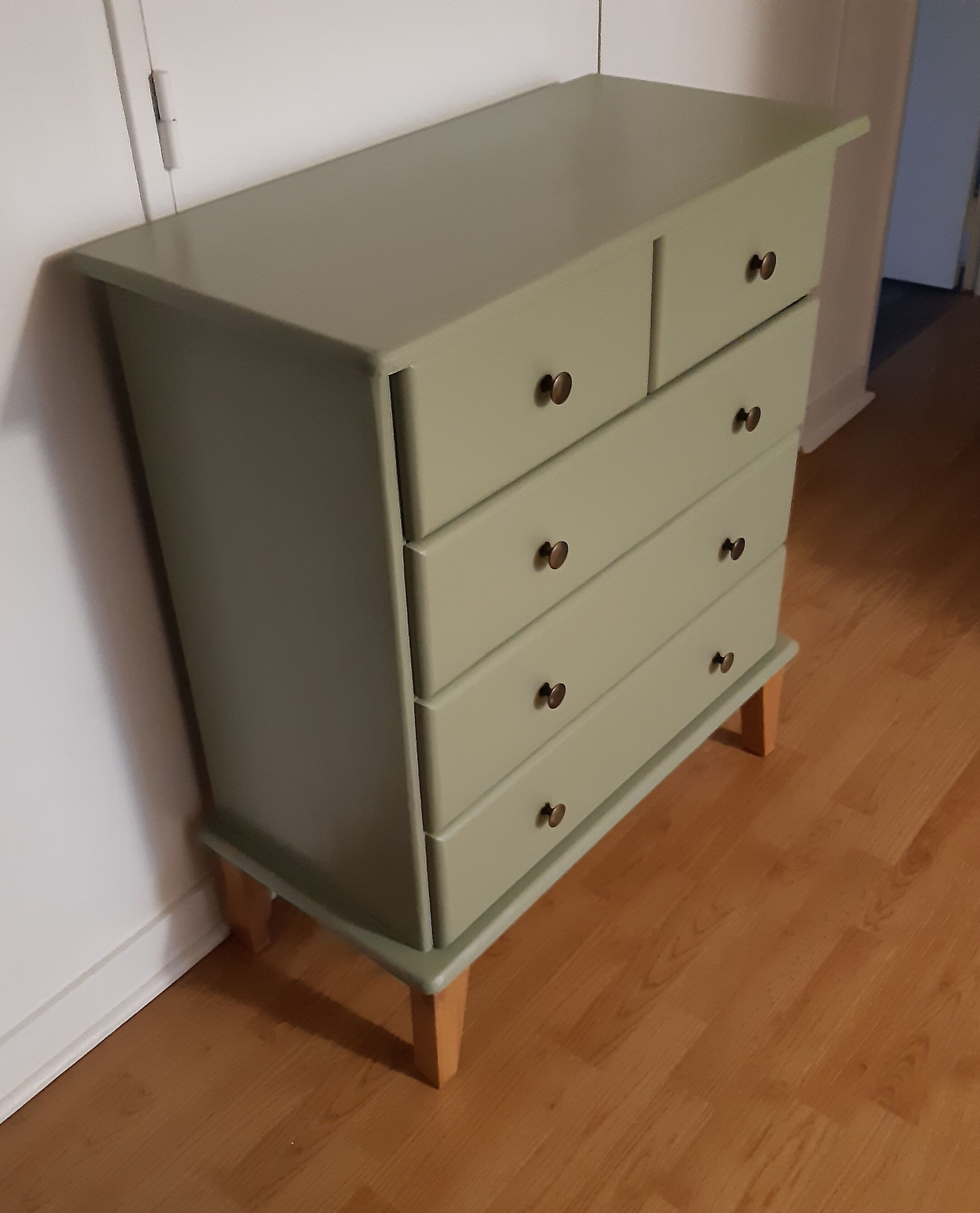 Scandinavian forest green chest of drawers