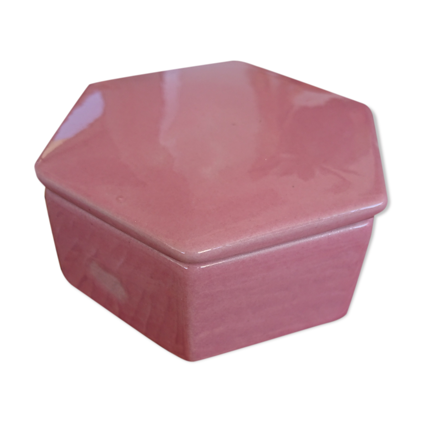Pink porcelain jewelry box