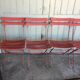 SET OF 6 IRON AND WOOD FOLDING GARDEN CHAIRS