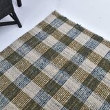 290x190 cm indigo blue mustard kilim carpet, wool made kilim rug.