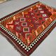Vintage Persian Qasgai Kilim 270x163 cm Wool Kelim Rug Large Red, Black, Colorful