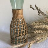 Natural rattan hooped carafe