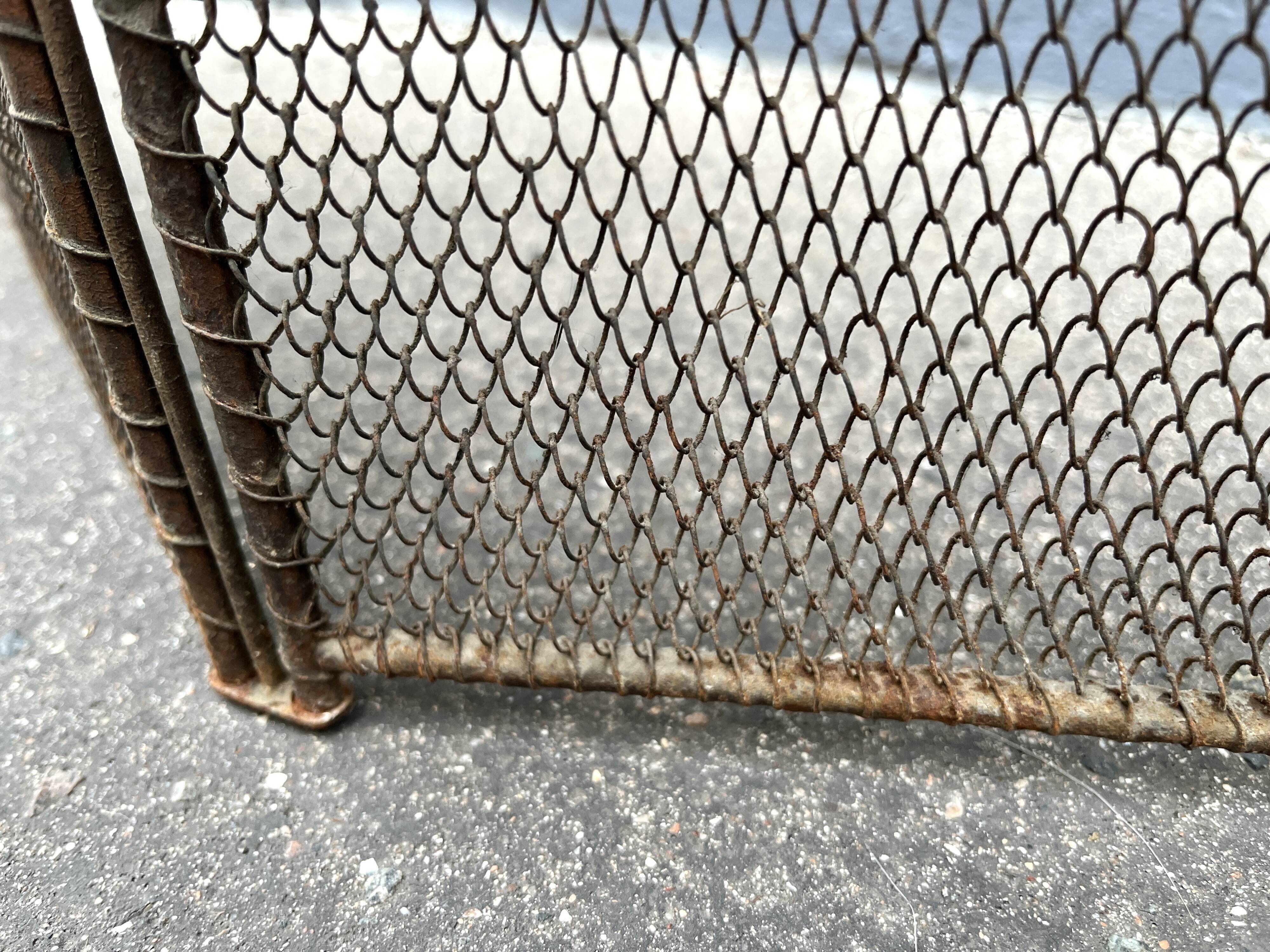 Antique 19th-century fireplace screen, Napoleon III spark guard