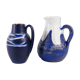 Vases set in blue white