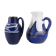 Vases set in blue white