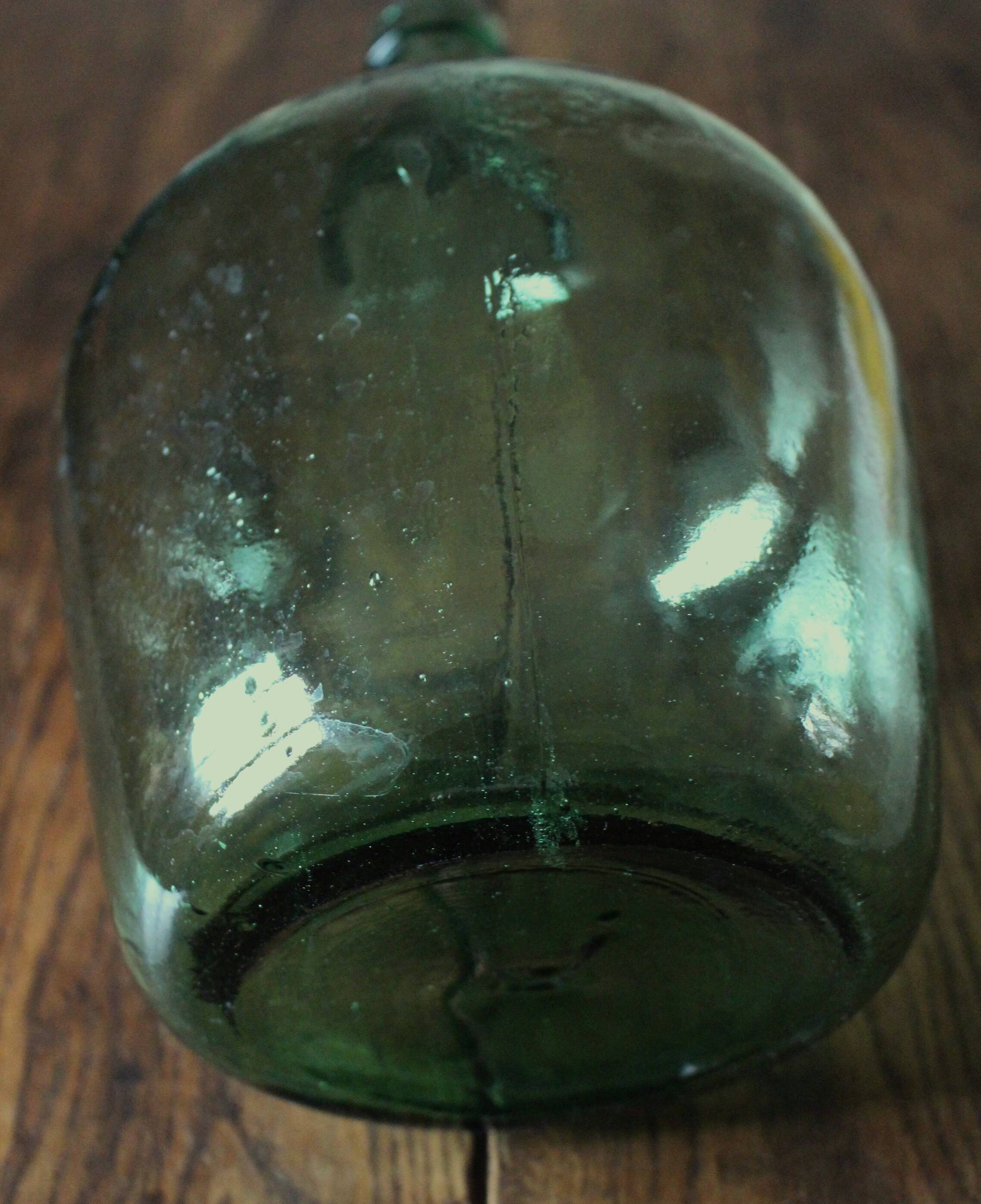 Bonbonne dame jeanne Viresa verre vert