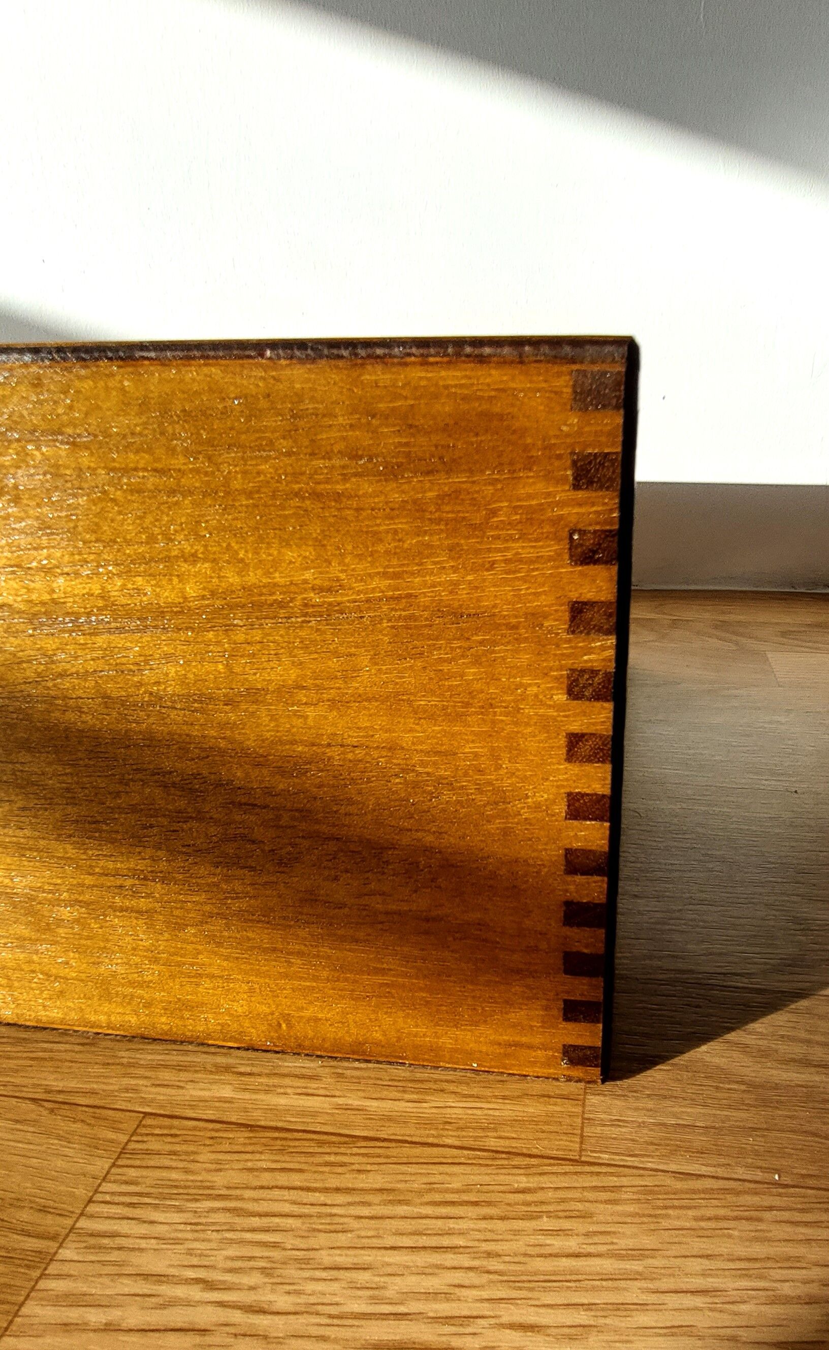 Silver box with 3 drawers in mahogany 1950/1960.