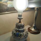 Openwork lamp base from the Malicorne Art pottery