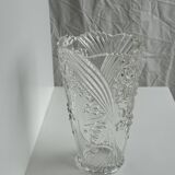 Glass vase with stylized flower pattern
