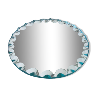 Old round beveled mirror