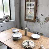 Ancient oak farm table with extensions 218 cm