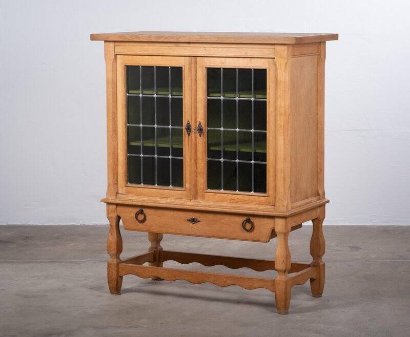 Brutalist Oak Cabinet by Henning Kjærnulf, Denmark, 1960s