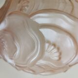 Vase ball art deco glass molded pink