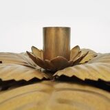 Wall light, ceiling light sun foliage in gold metal, vintage ceiling light. 70s - 80s