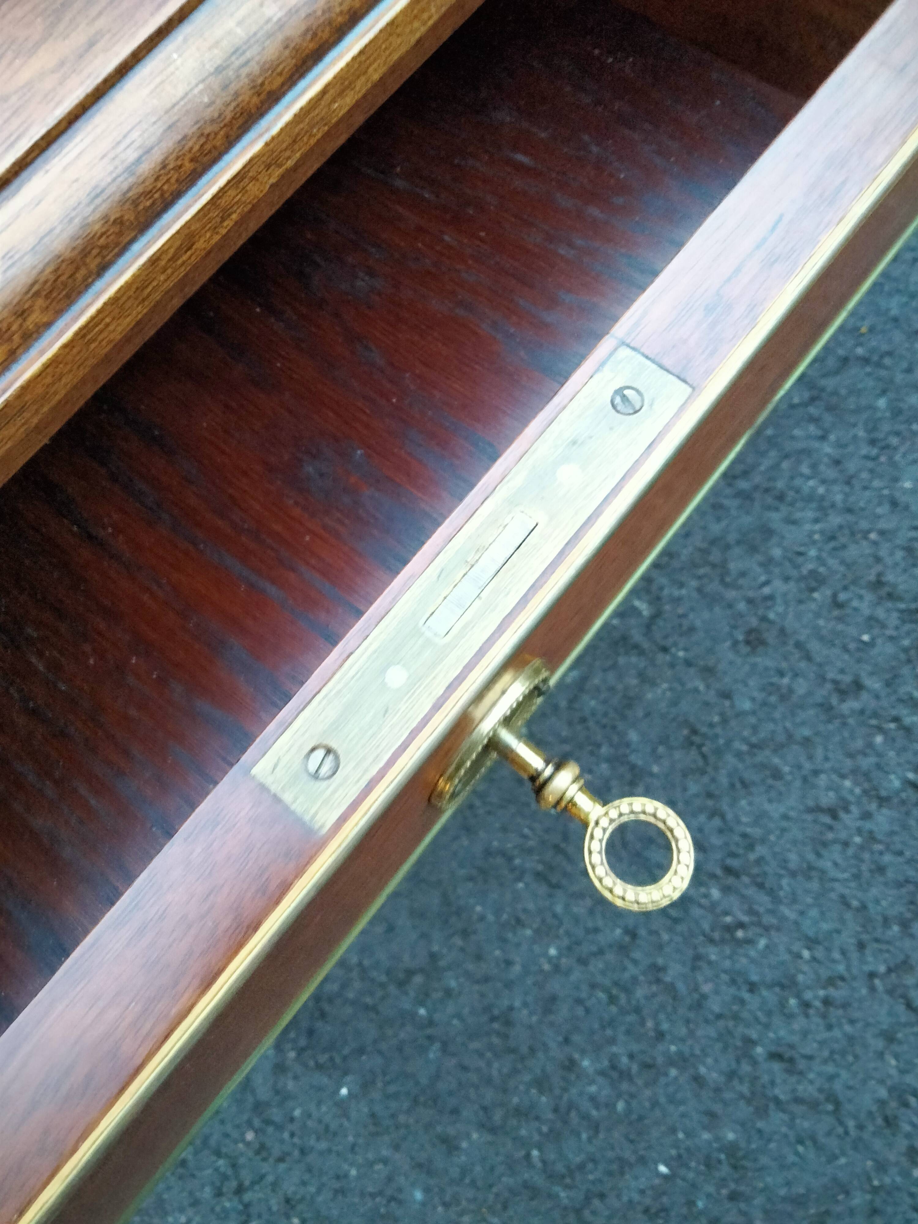 Old style flat desk louis xvi leather tray with 2 pulls