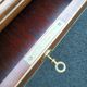 Old style flat desk louis xvi leather tray with 2 pulls