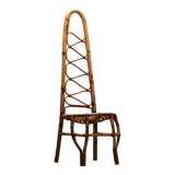 High Back Bamboo Chair, 1960s