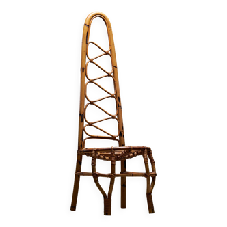 High Back Bamboo Chair, 1960s