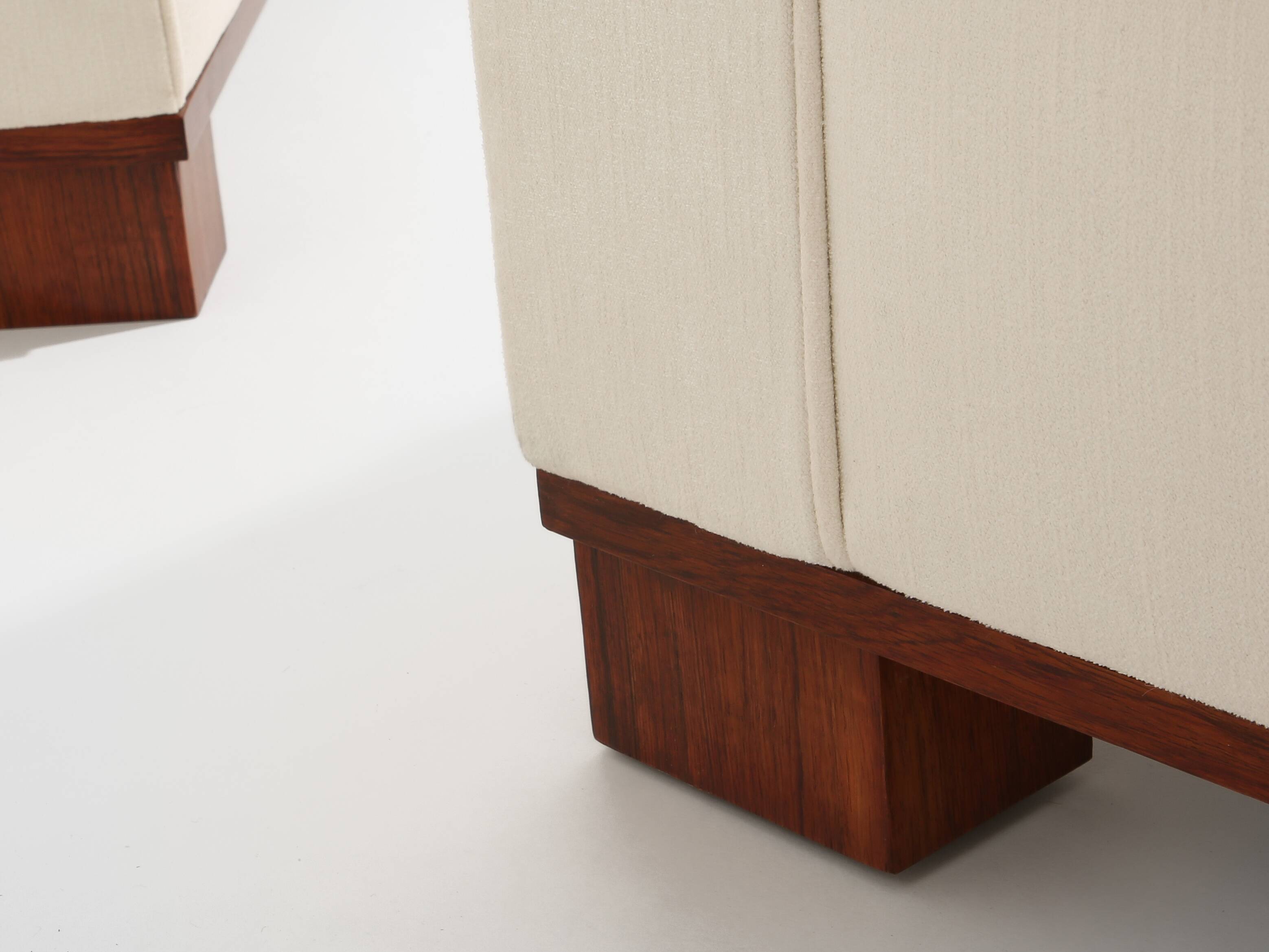 Jacques Adnet pair of modernist club armchairs in rosewood 1931