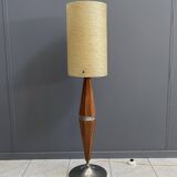 Rare Wood floor lamp with contra diabolo base 1960s