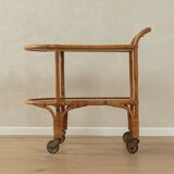 50s Bamboo Serving Trolley