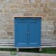 Vintage deep blue Parisian sideboard & natural wood top