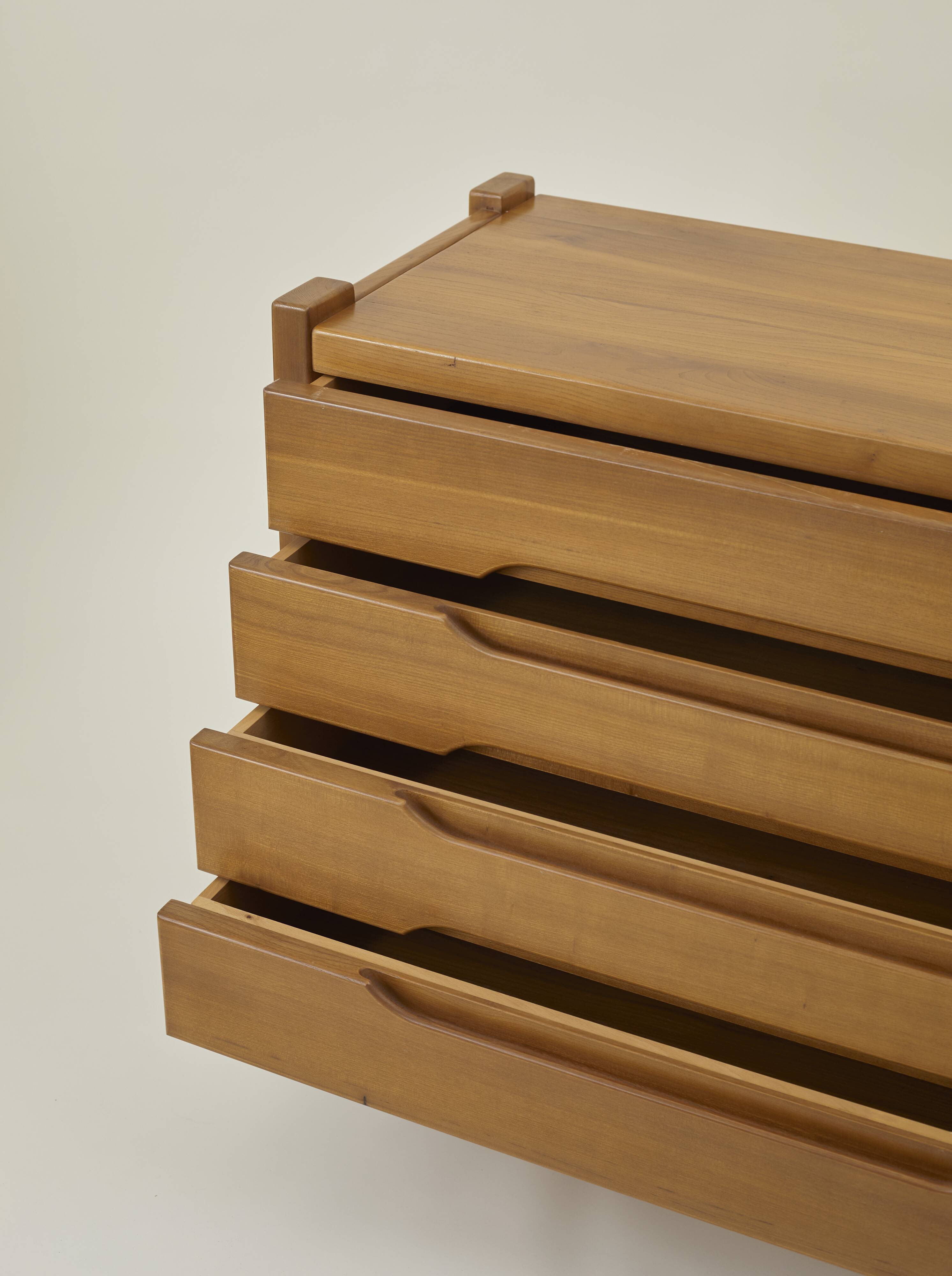 Maison Regain blond elm chest of drawers vintage circa 1970