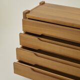 Maison Regain blond elm chest of drawers vintage circa 1970