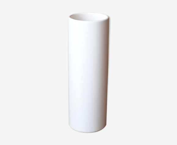 Vase rouleau blanc en céramique de Pino Spagnolo pour Sicart Italy, années 70