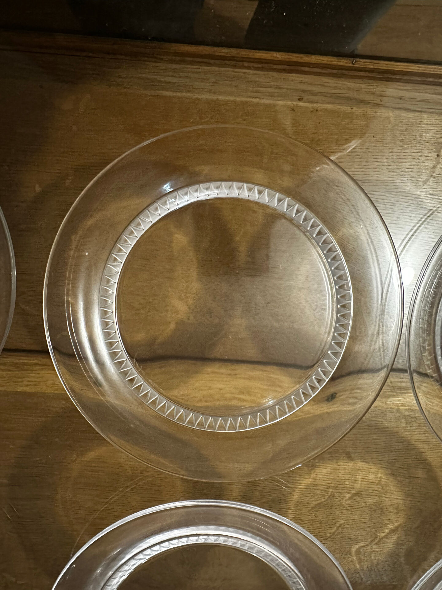 6 Starter/Dessert Plates Lalique France Model Bourgueil
