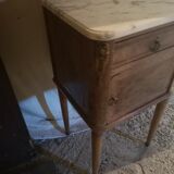 Bedside table encienne in walnut and marble