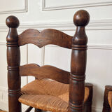 Pair of rustic chairs in the style of Charles Dudouyt.
