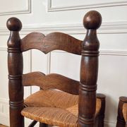 Pair of rustic chairs in the style of Charles Dudouyt.