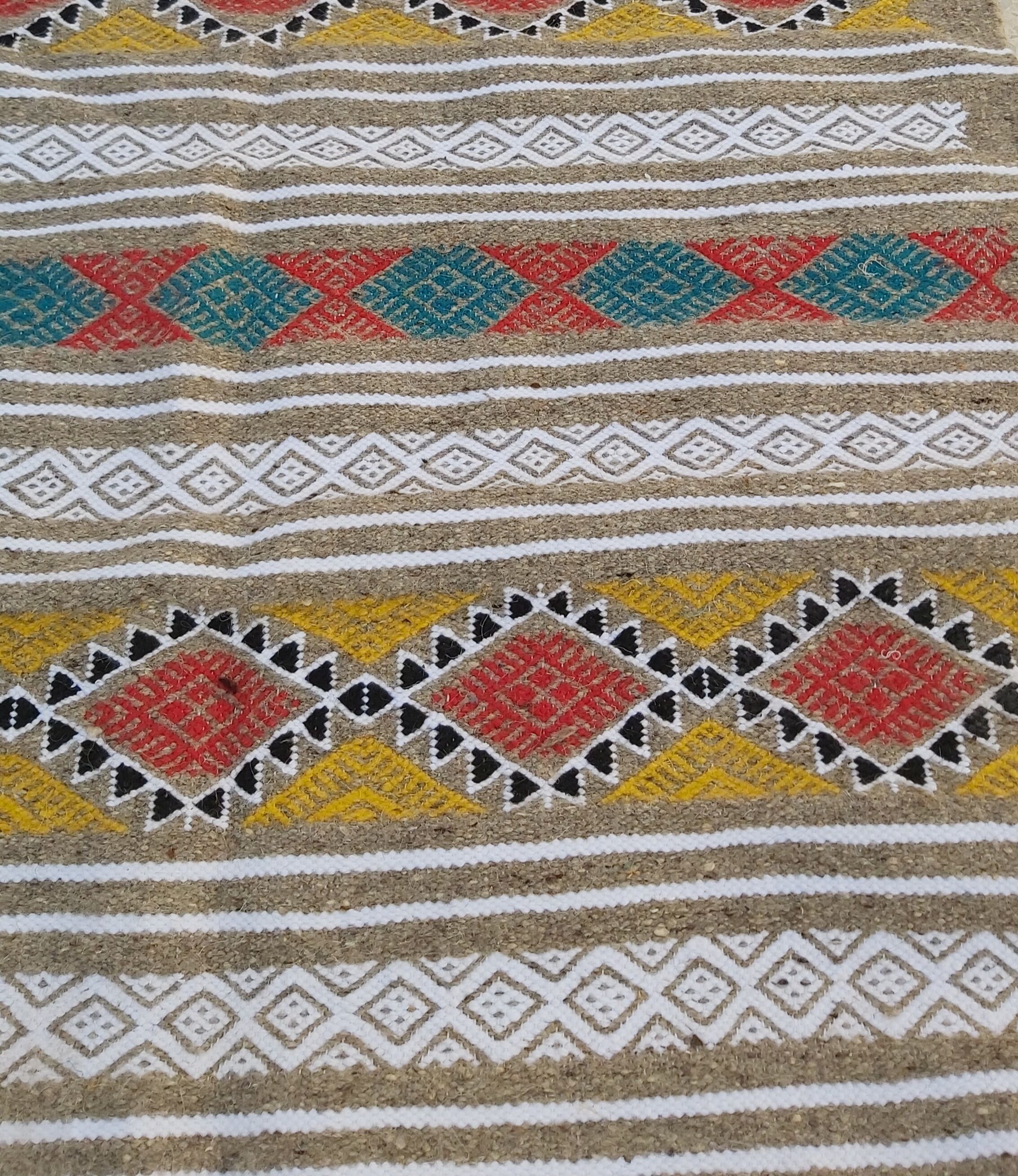 Multicolor grey kilim carpet 100x142cm