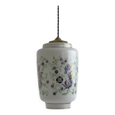Ancienne grande suspension en opaline 1970 vintage