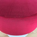 70's tulip and red velvet space age stool