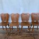 Série de 4 chaises bistrot rustiques vintage en bois thermoformé