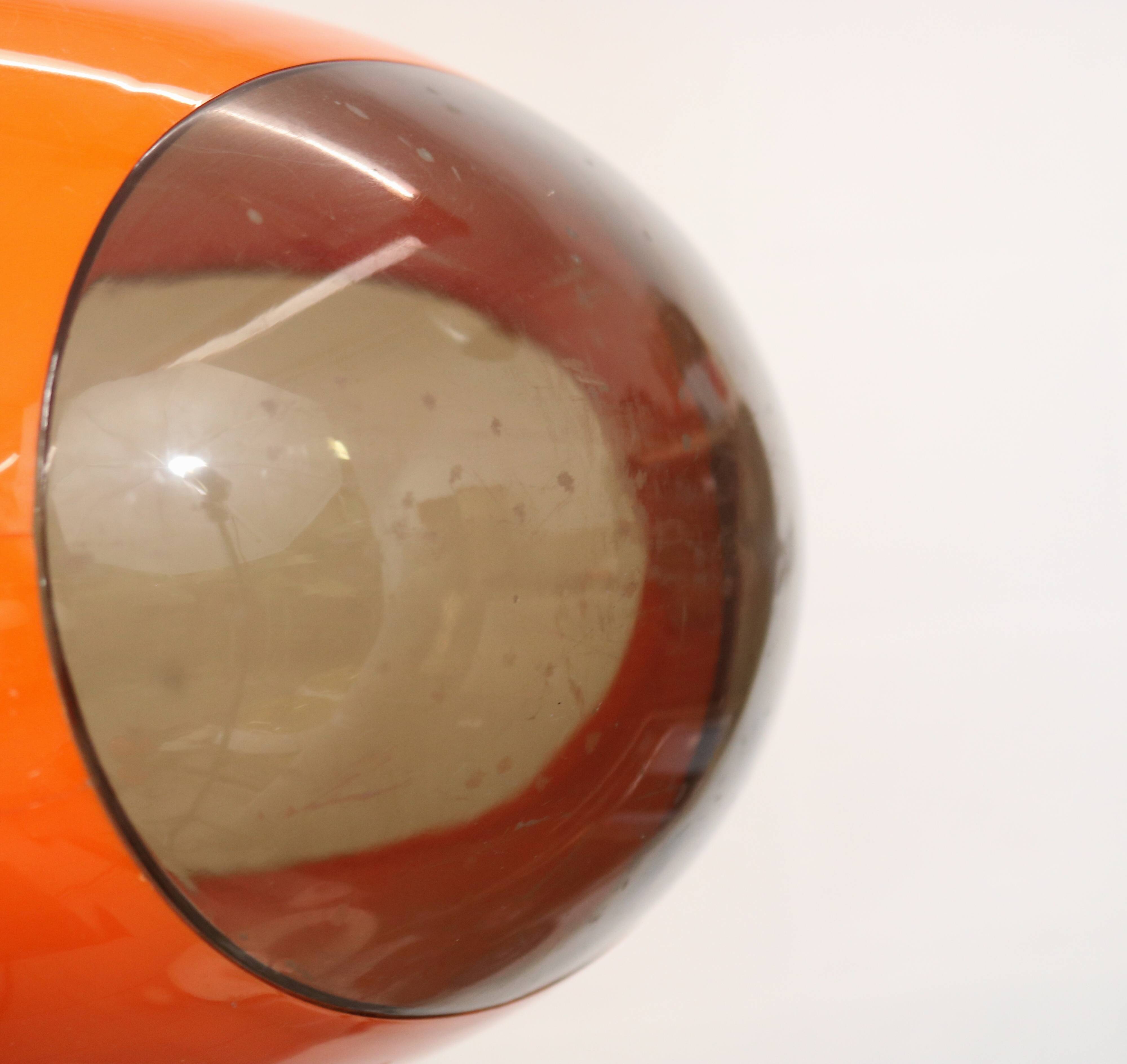 Massive Belgium Space Age UFO Lamp, Orange Mid-Century Modern Lighting