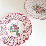 Assiette décorative décor floral ajouré